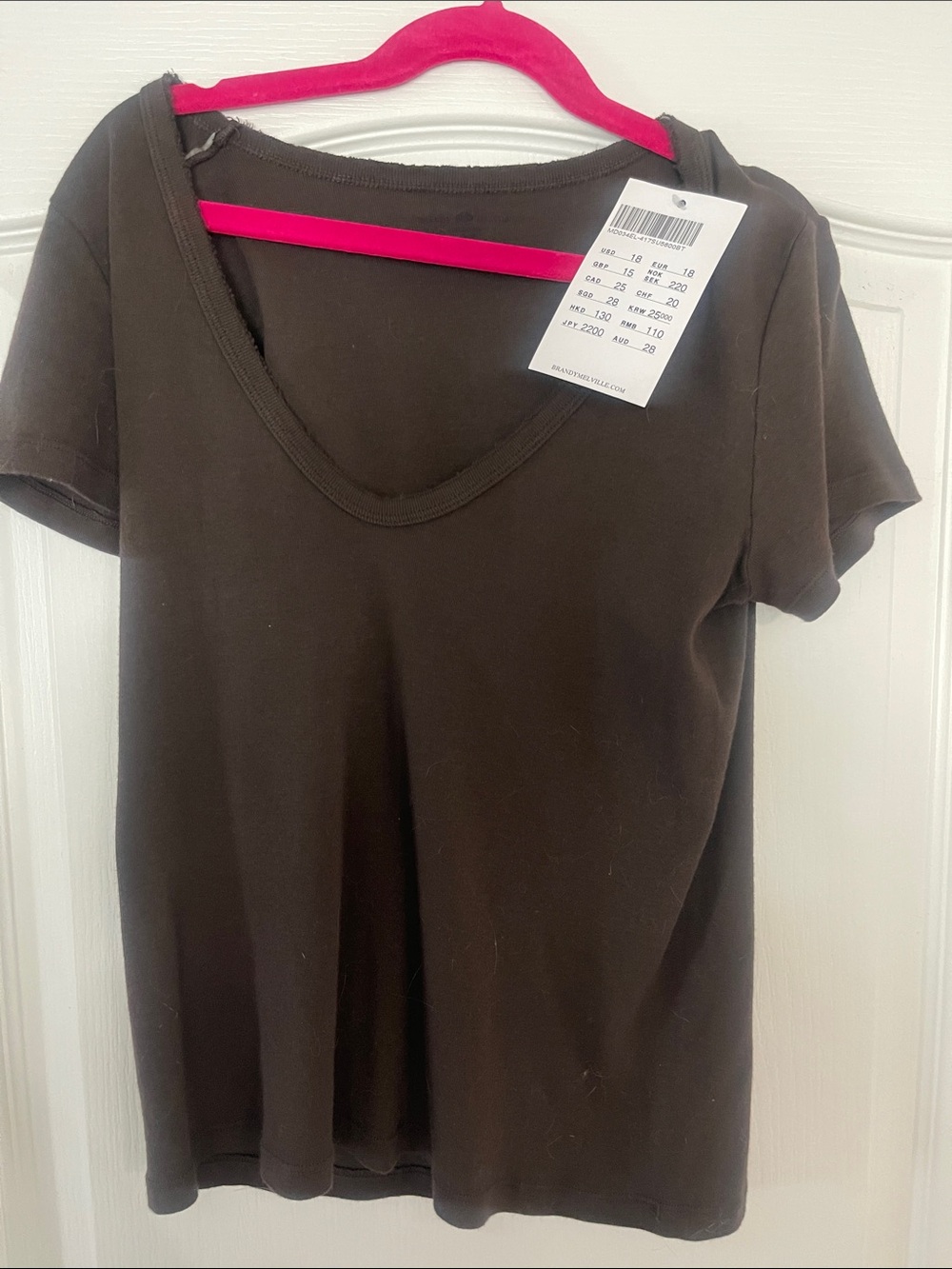 Brandy Melville Black Short-Sleeve V-Neck Tee